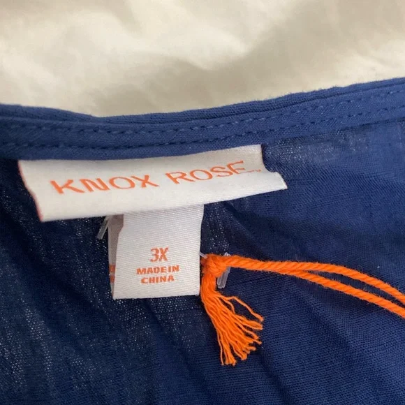 Knox Rose vneck flutter sleeve navy blue dress - Picture 2 of 6